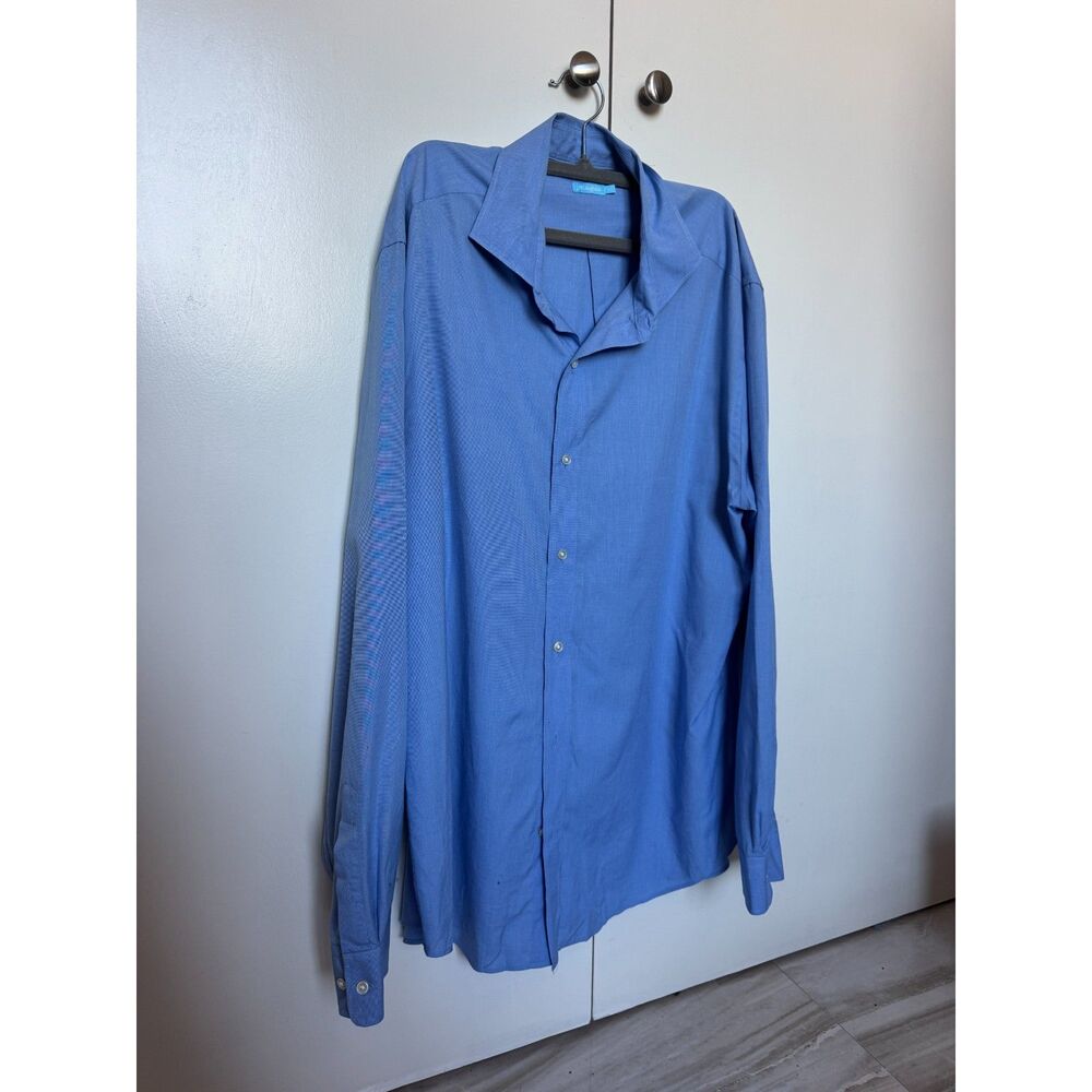 J Mclaughlin 100% cotton baby blue men’s button up shirt size L RETAIL 168